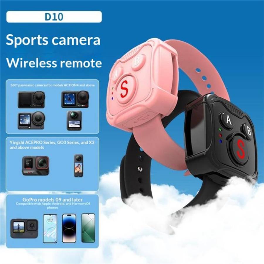 D10 Wireless Controller BT Remote Control For DJI Action, GoPro, Insta360 Action Cameras(Black)