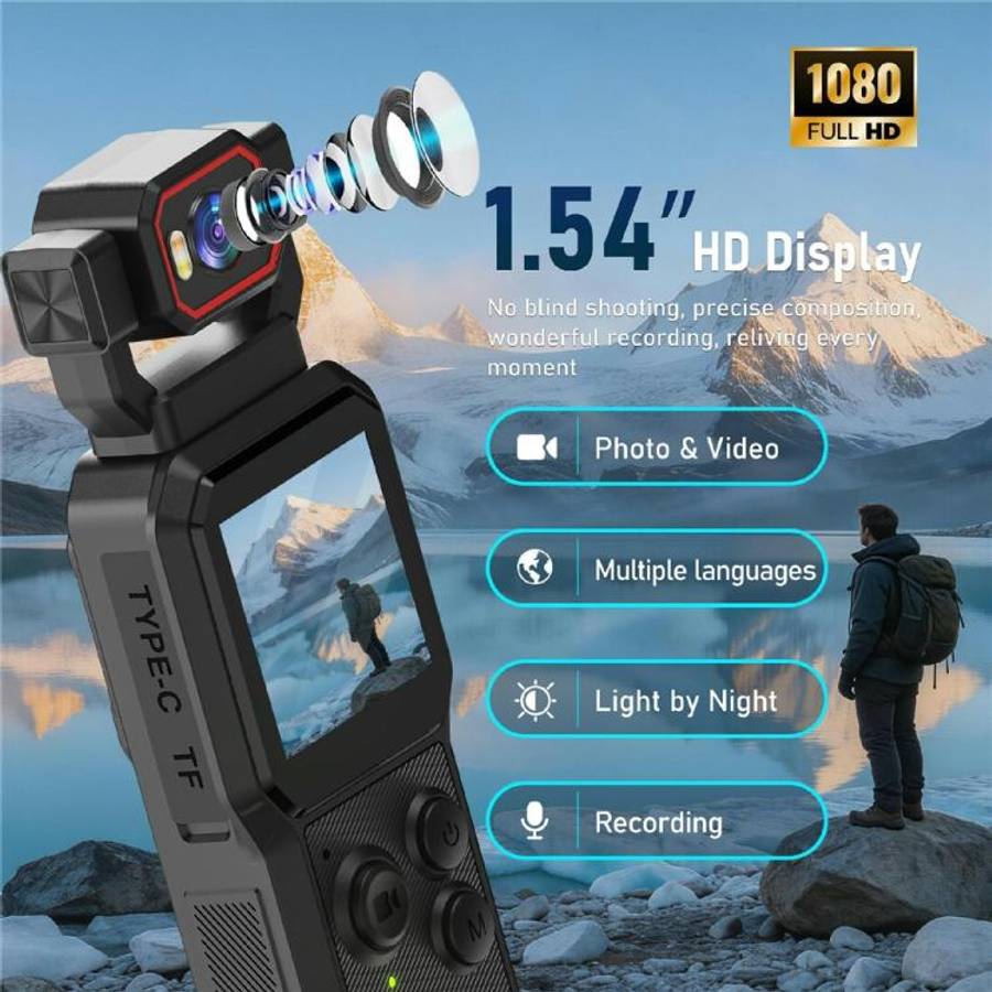 D1 4K HD Recording WiFi Bluetooth Vlogging Camera 1.54 Inch HD Screen Portable Handheld Camera