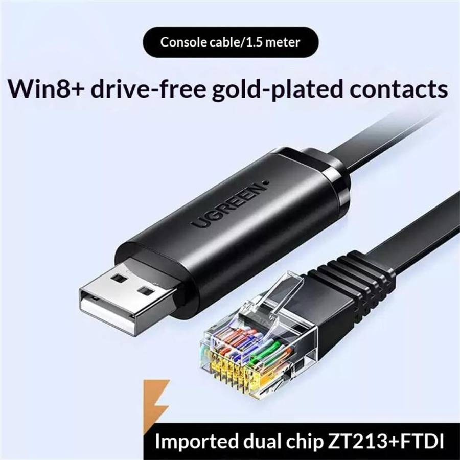 UGREEN CM204-50773 1.5m USB 2.0 to RJ45 Console Cable