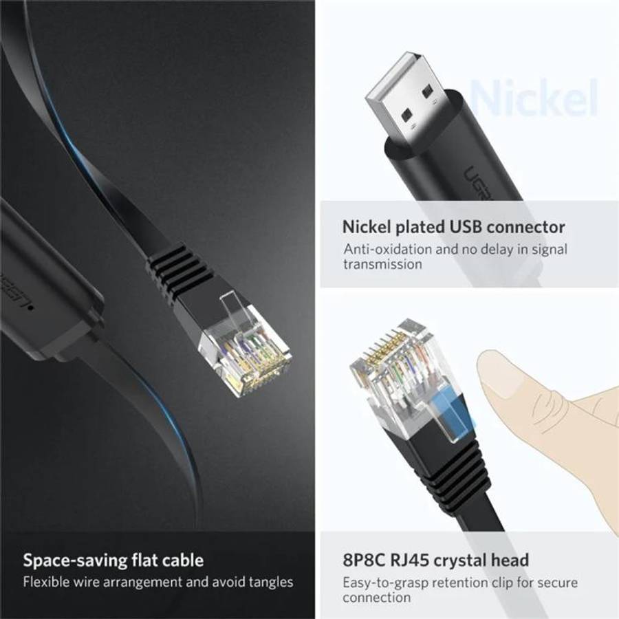 UGREEN CM204-50773 1.5m USB 2.0 to RJ45 Console Cable