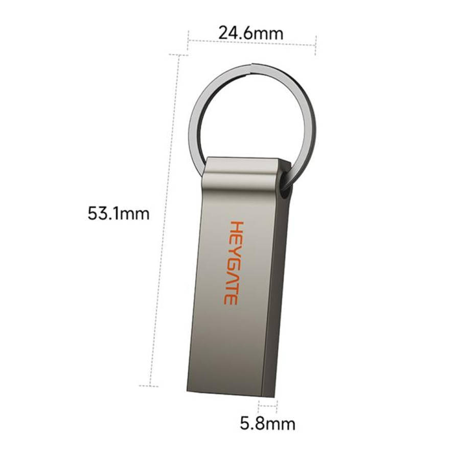 HEYGATE TU20 USB 2.0 Flash Drive Aluminum Alloy Memory Stick for Office School Travel, Capacity:8GB