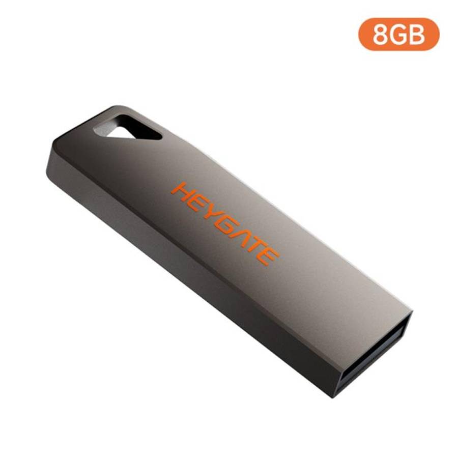 HEYGATE TU10 Aluminum Alloy USB 2.0 Flash Drive Mini Portable Memory Stick, Capacity:8GB