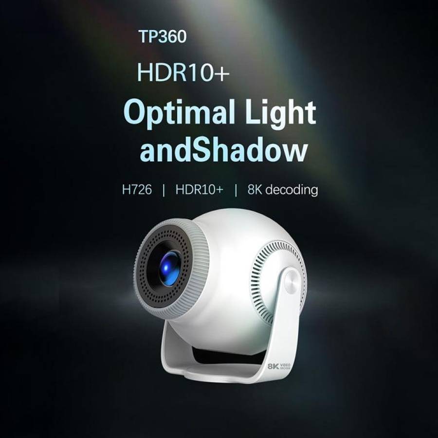 TP360 Android 14 Rotatable Mini Smart Projector Portable Home Theater Projector(UK Plug)