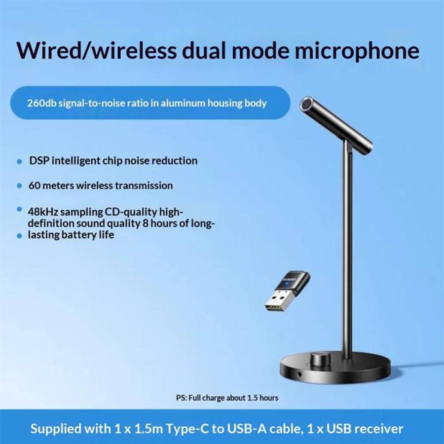 UGREEN CM770-35344 2.4G Desktop Microphone DSP Noise Cancelling Omnidirectional Mic