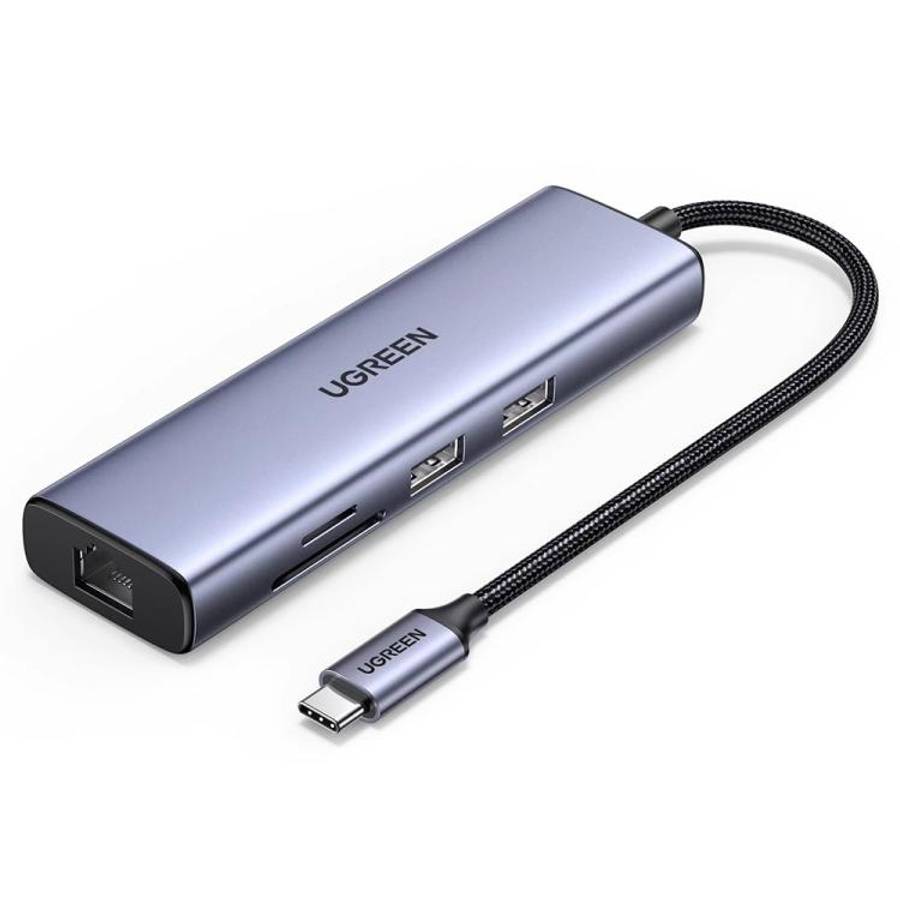 UGREEN CM512 90568 USB3.0 PD100W RJ45 SD / TF Card Reader 7 in 1 USB-C HUB
