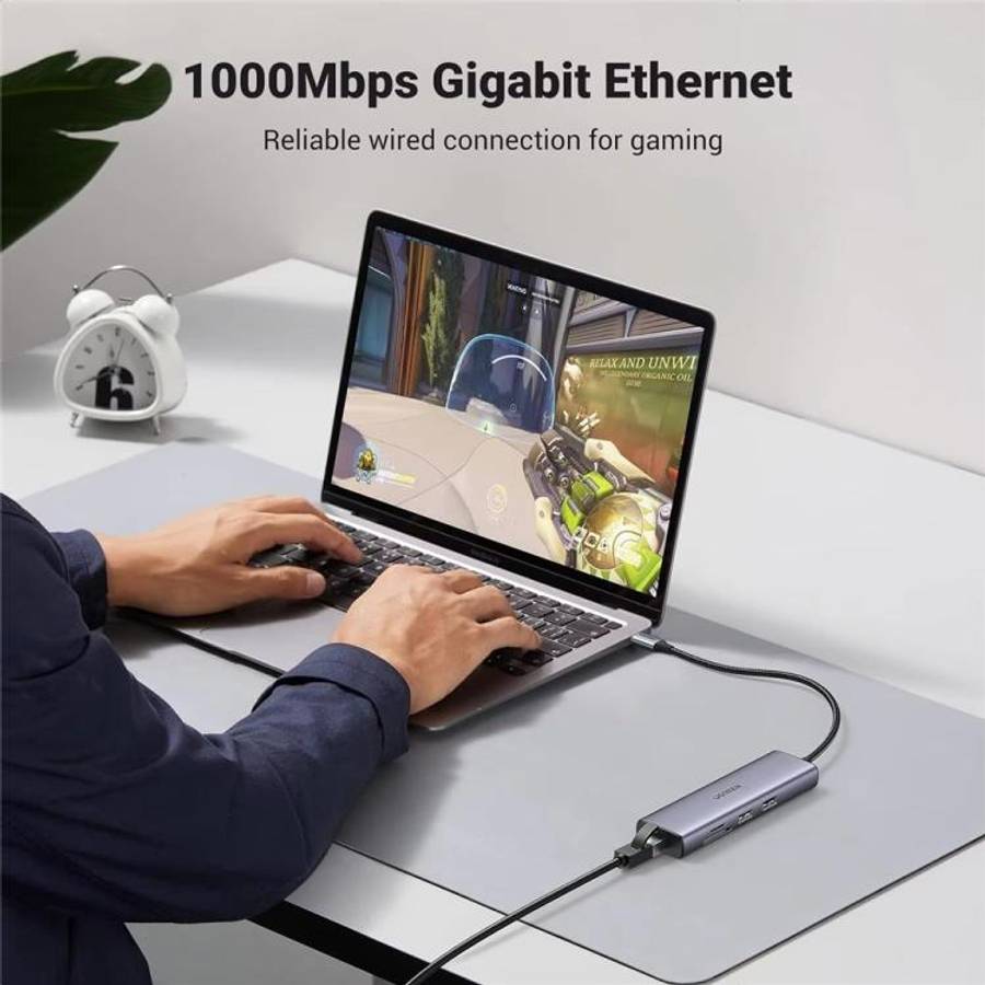 UGREEN CM512 90568 USB3.0 PD100W RJ45 SD / TF Card Reader 7 in 1 USB-C HUB