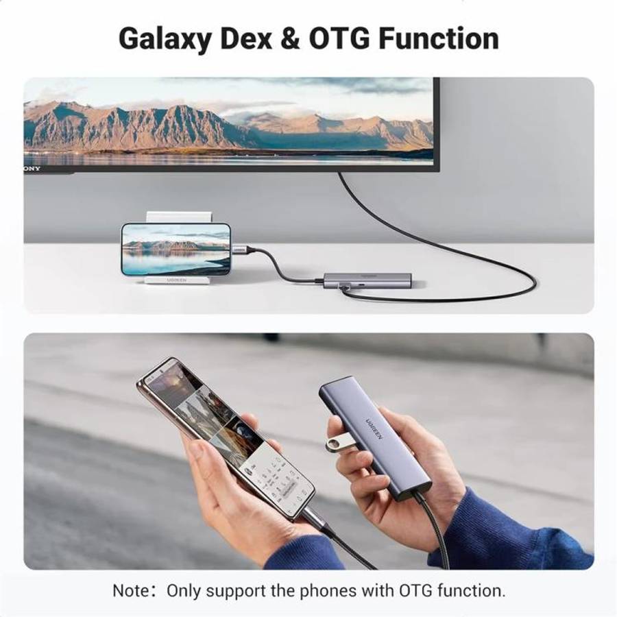 UGREEN CM512 90568 USB3.0 PD100W RJ45 SD / TF Card Reader 7 in 1 USB-C HUB