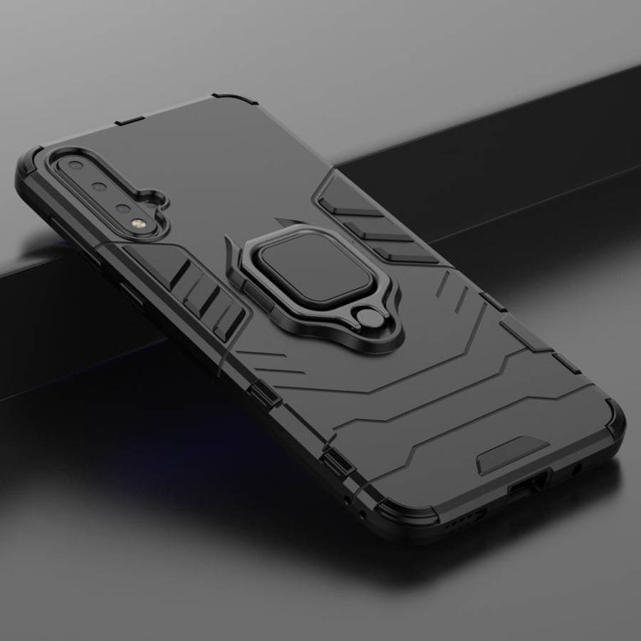 PC + TPU Shockproof Protective Case with Magnetic Ring Holder for Huawei Nova 5 / Nova 5 Pro(Red)