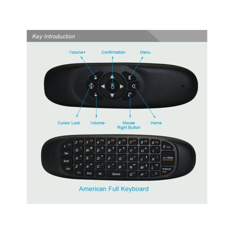C120 2.4G Mini Keyboard Wireless Remote Mouse with 3-Gyro & 3-Gravity Sensor for PC / HTPC / IPTV...
