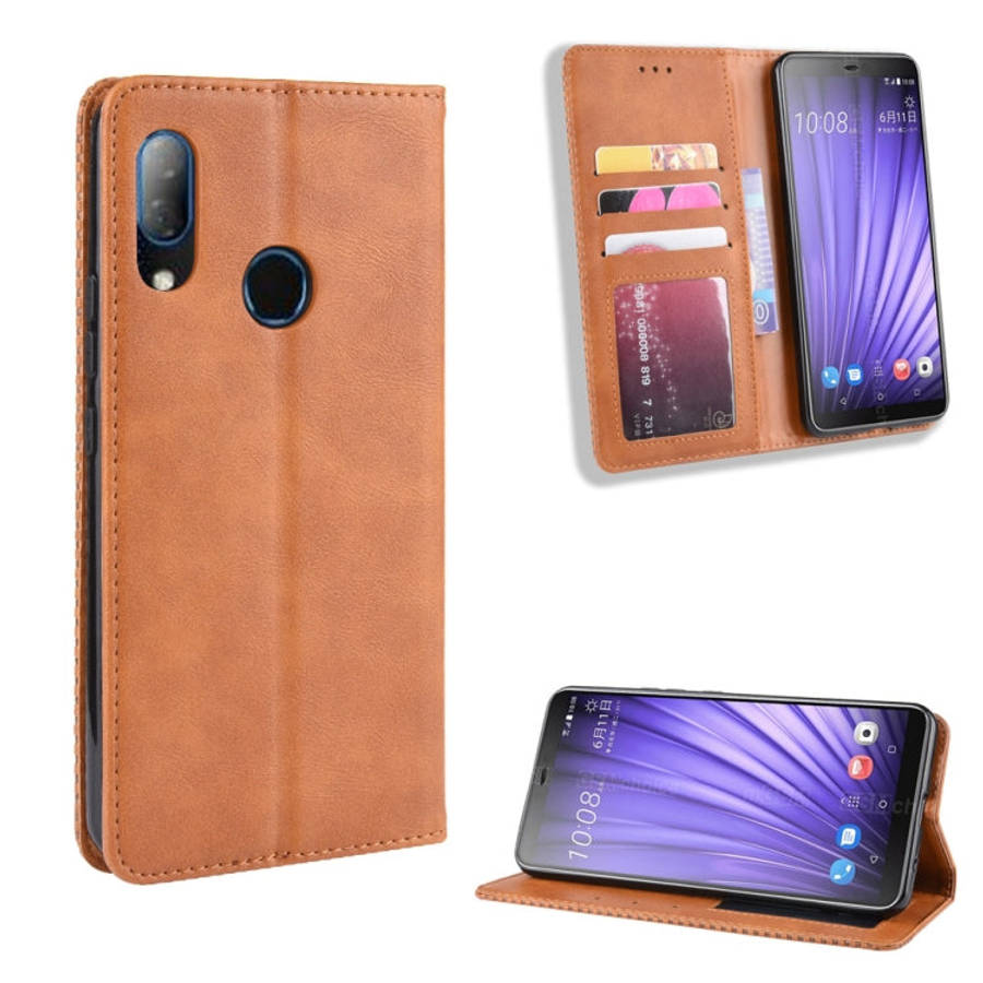 Magnetic Buckle Retro Crazy Horse Texture Horizontal Flip Leather Case for HTC U19E , with Holder...