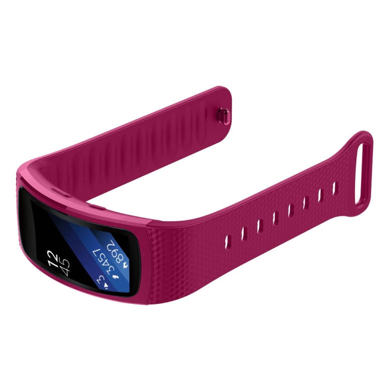 Silicone Watch Band for Samsung Gear Fit2 SM-R360, Wrist Strap Size:126-175mm(Purple)