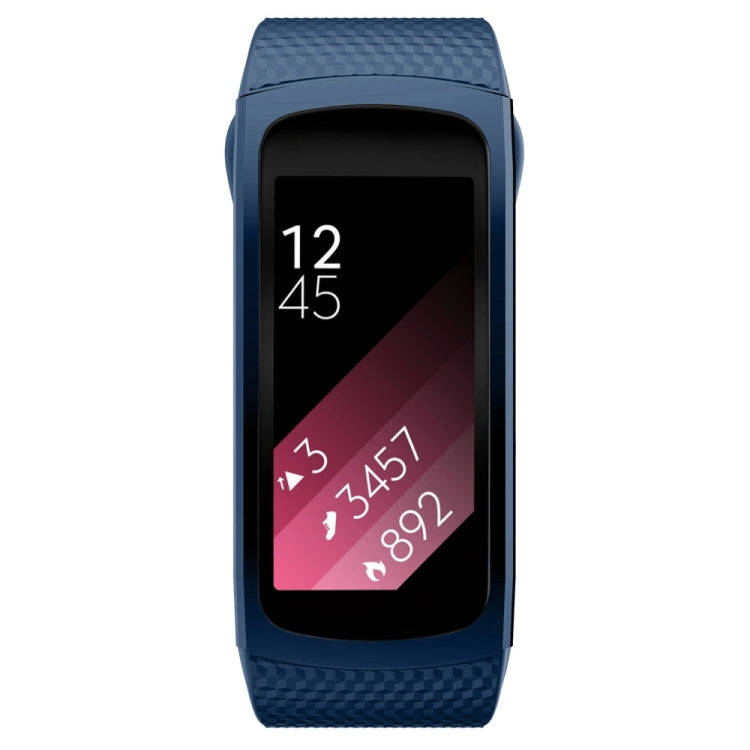 Silicone Watch Band for Samsung Gear Fit2 SM-R360, Wrist Strap Size:126-175mm(Midnight Blue)