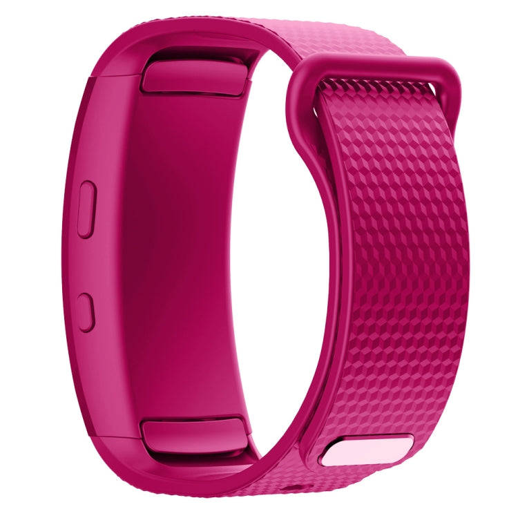 Silicone Watch Band for Samsung Gear Fit2 SM-R360, Wrist Strap Size:150-213mm(Rose Red)