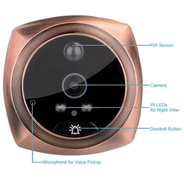 4.3 inch LCD Color Screen Digital Doorbell Door Eye Doorbell Electronic Peephole Door Camera View...