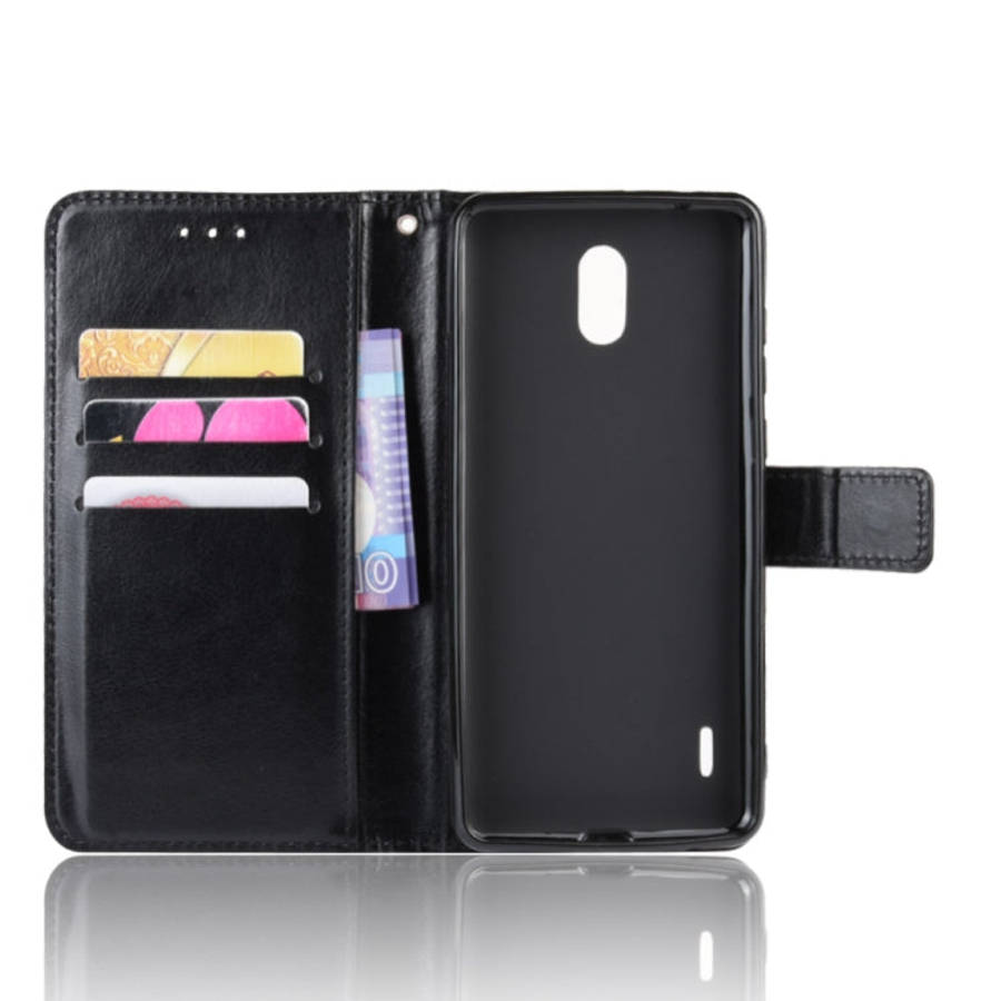 Retro Crazy Horse Texture Horizontal Flip Leather Case for Motorola Moto One Pro , with Holder & ...