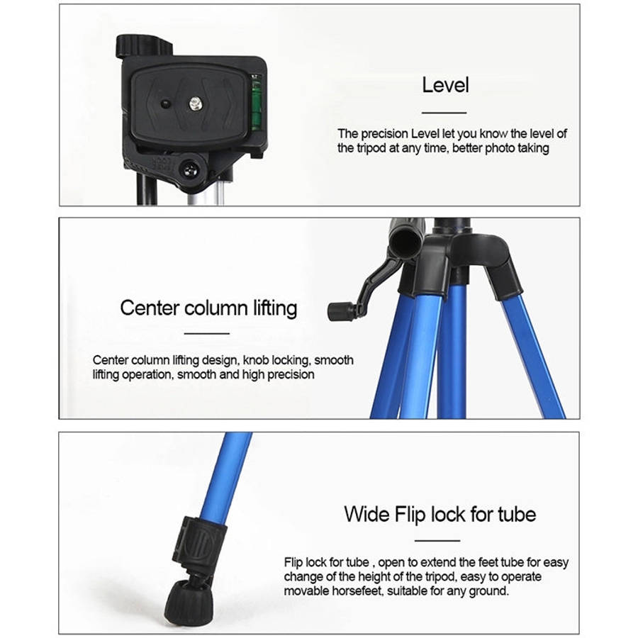 Portable Phone Live Selfie 3366 Tripod Stand DV SLR Camera Self-timer Full Light Bracket(Gold)