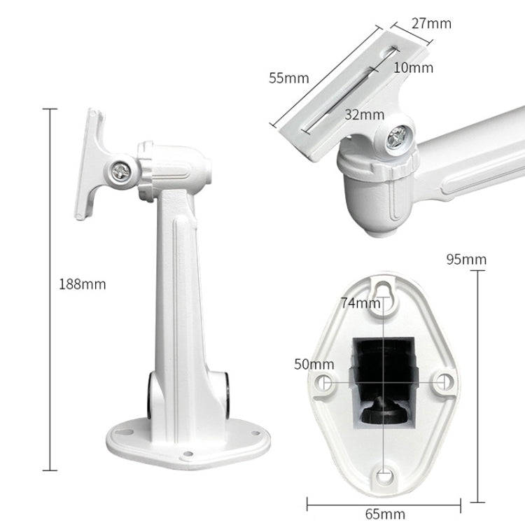 CCTV Wall Mount Stand Aluminum Metallic Silver Bracket Indoor Outdoor for Bullet Camera IP Camera...