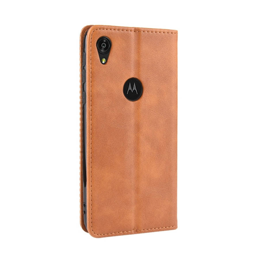 Magnetic Buckle Retro Crazy Horse Texture Horizontal Flip Leather Case for Motorola Moto E6,with ...