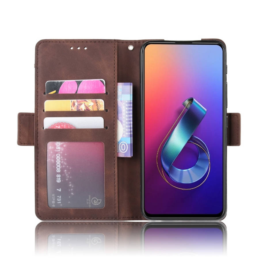 Wallet Style Skin Feel Calf Pattern Leather Case For Asus Zenfone 6 ZS630KL,with Separate Card Sl...