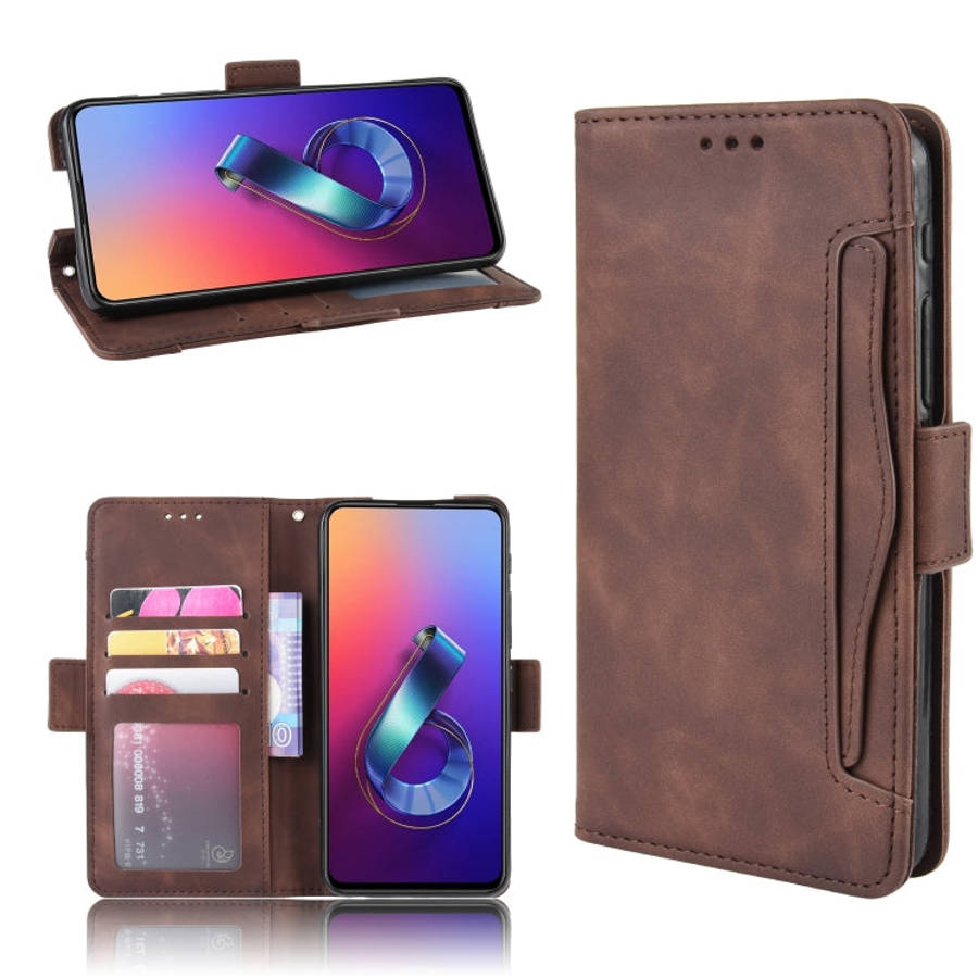 Wallet Style Skin Feel Calf Pattern Leather Case For Asus Zenfone 6 ZS630KL,with Separate Card Sl...