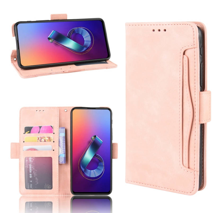 Wallet Style Skin Feel Calf Pattern Leather Case For Asus Zenfone 6 ZS630KL,with Separate Card Sl...