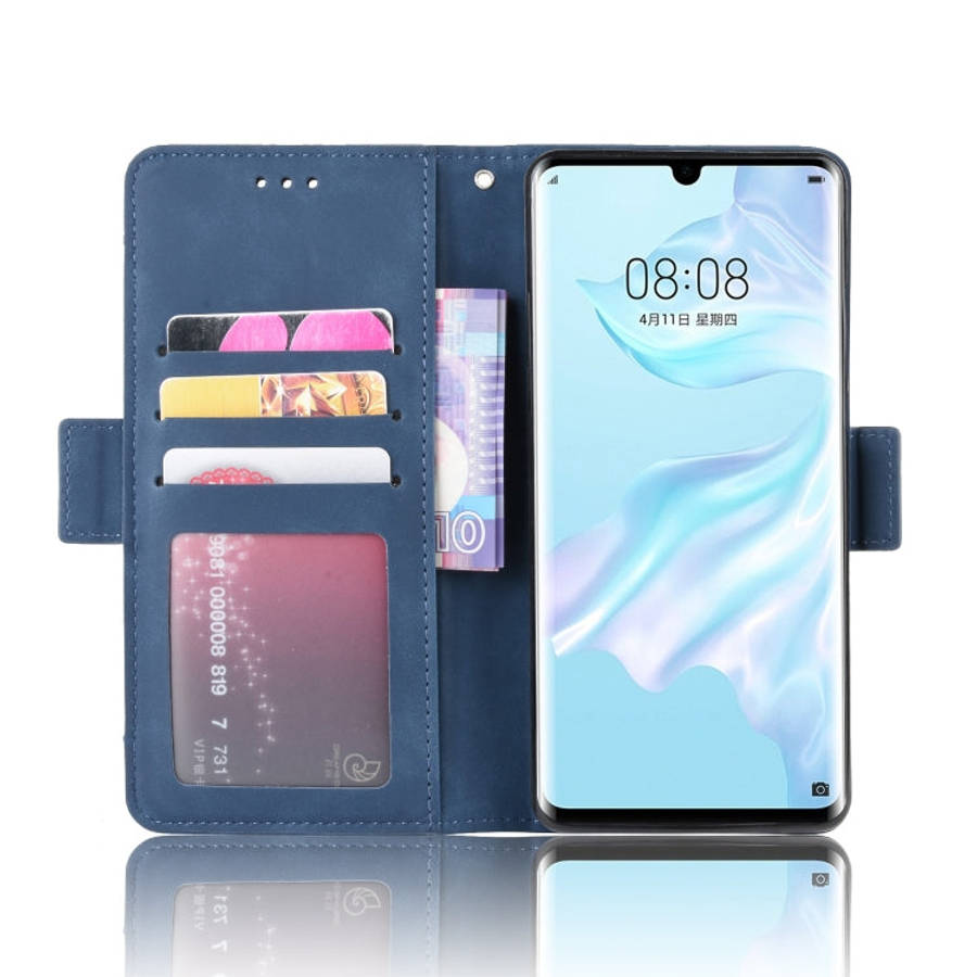 Wallet Style Skin Feel Calf Pattern Leather Case For Huawei P30 Pro,with Separate Card Slot(Blue)