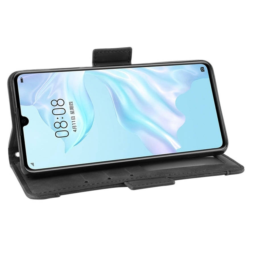 Wallet Style Skin Feel Calf Pattern Leather Case For Huawei P30,with Separate Card Slot(Black)
