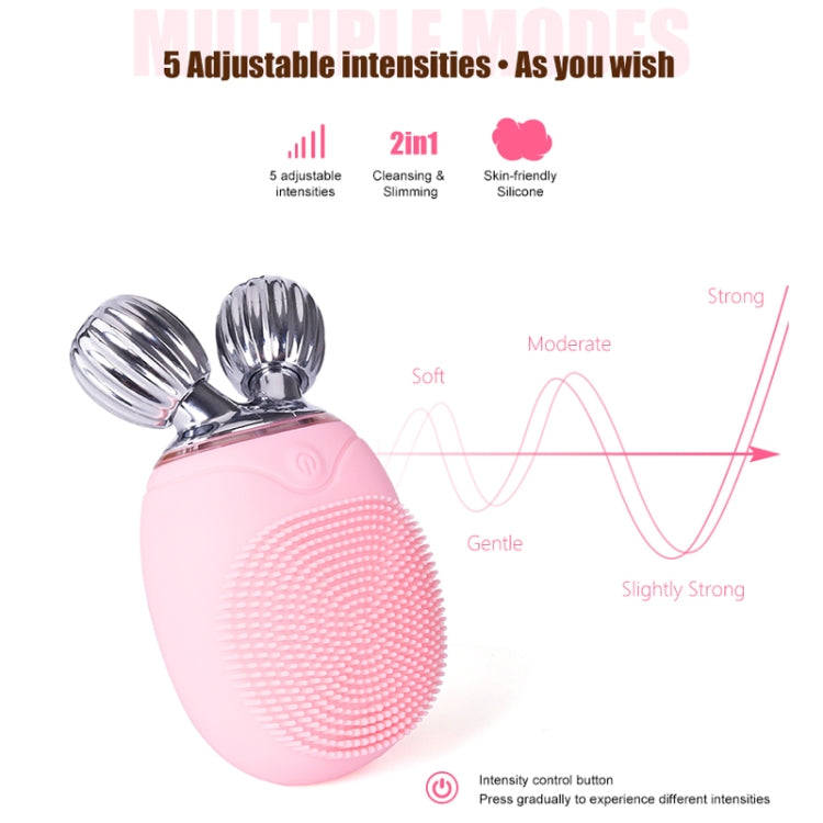 2 in 1 Electric Facial Cleansing Brush Waterproof face Skin   Cleansing Massager Silicone Vibrati...