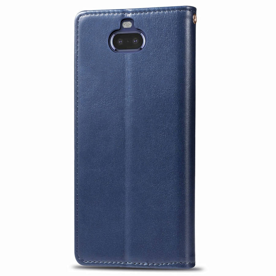 For Sony Xperia 20  Retro Solid Color Leather Buckle Phone Case with Lanyard & Photo Frame & Card...