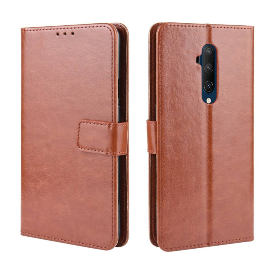 For OnePlus 7T Pro  Retro Crazy Horse Texture Horizontal Flip Leather Case with Holder & Card Slo...