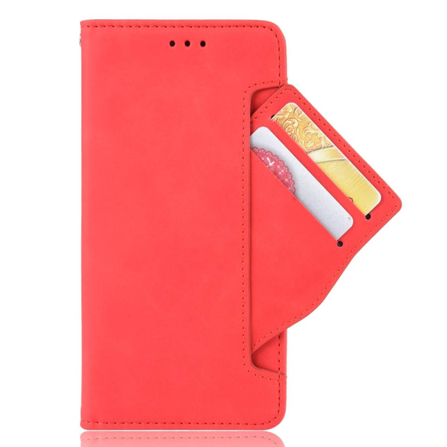 For OnePlus 7T Wallet Style Skin Feel Calf Pattern Leather Case with Separate Card Slot(Red)