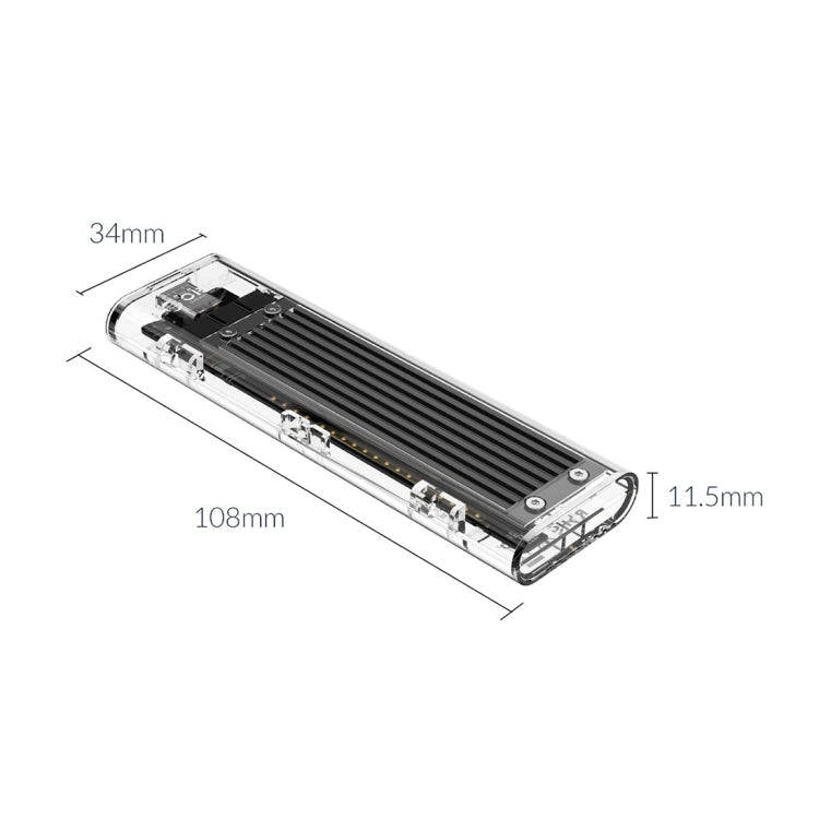 ORICO TCM2F-C3 NGFF M.2 Hard Drive Enclosure,Tool Free Type-C Interface Transparent Hard Disk Box