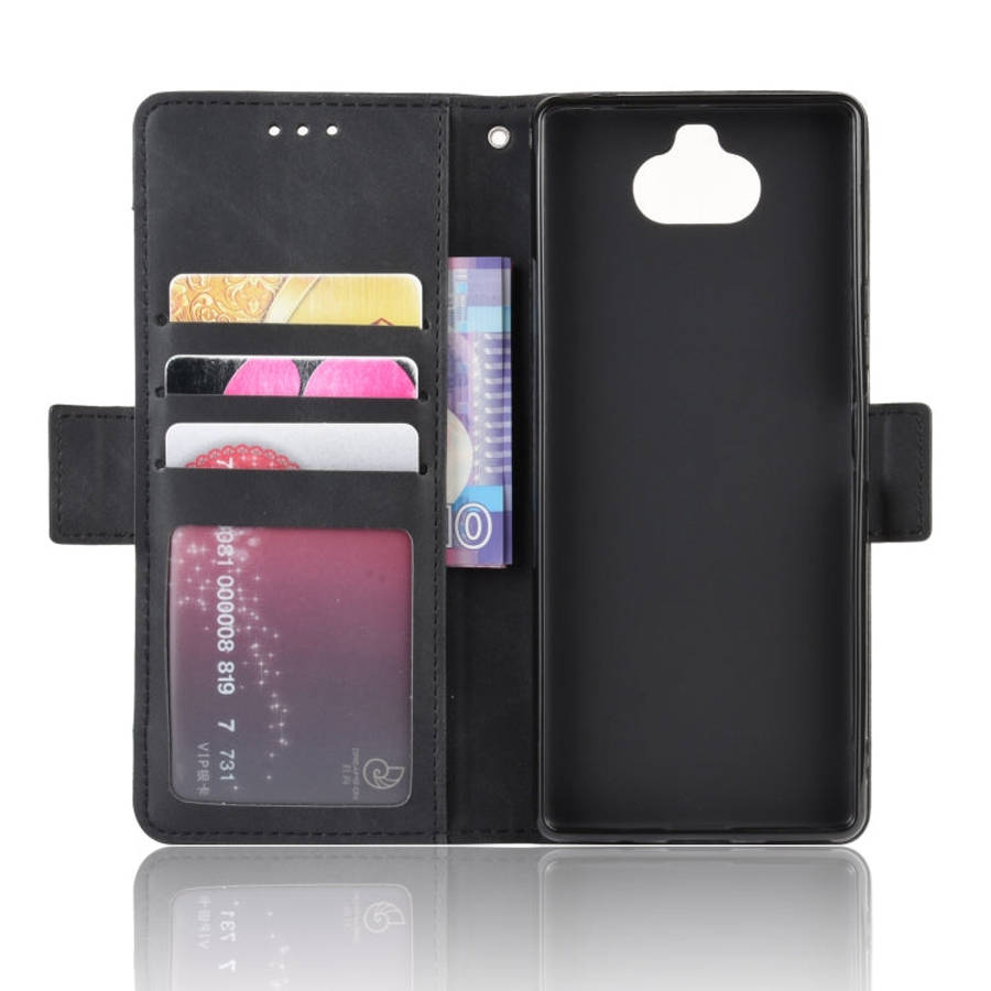 For Sony Xperia 8 Wallet Style Skin Feel Calf Pattern Leather Case with Separate Card Slot(Black)