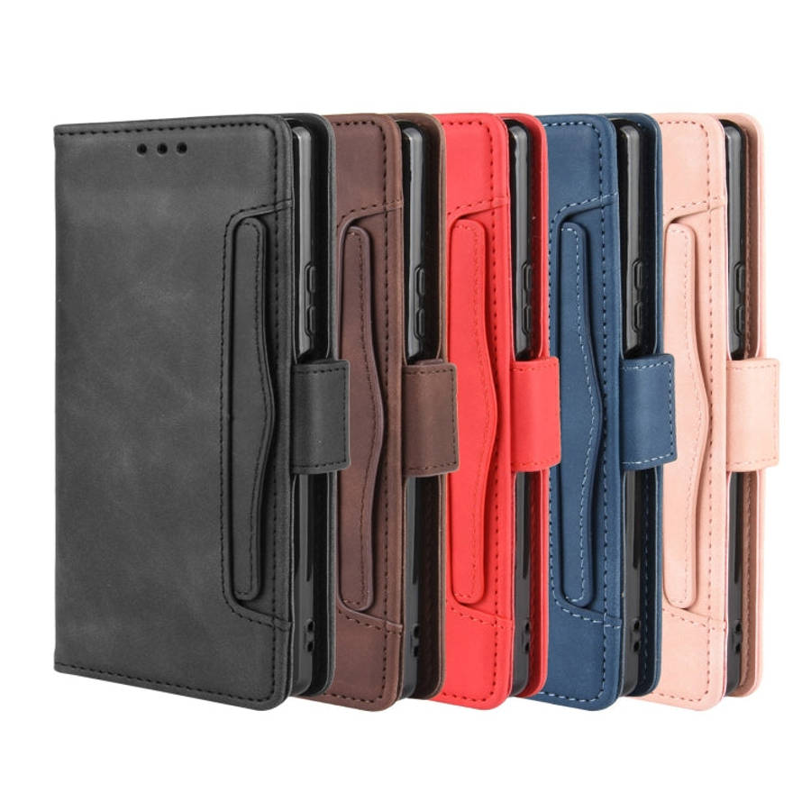 For Sony Xperia 8 Wallet Style Skin Feel Calf Pattern Leather Case with Separate Card Slot(Red)