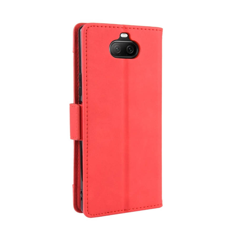For Sony Xperia 8 Wallet Style Skin Feel Calf Pattern Leather Case with Separate Card Slot(Red)