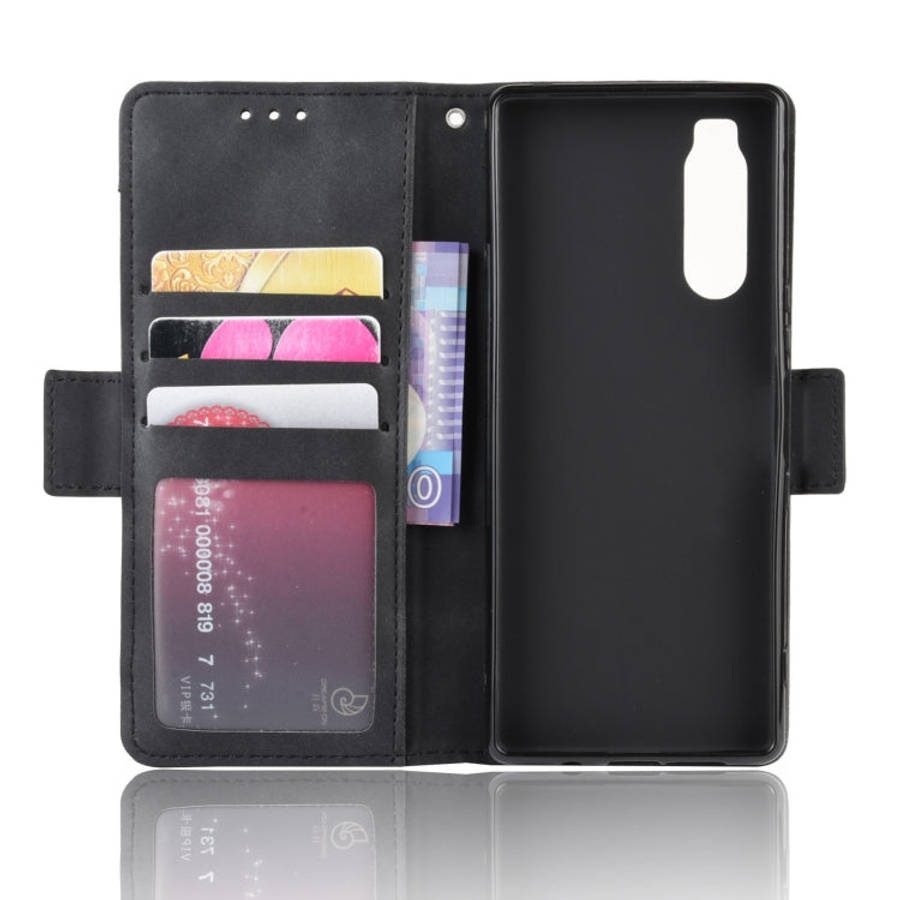For Sony Xperia 5 Wallet Style Skin Feel Calf Pattern Leather Case with Separate Card Slot(Black)