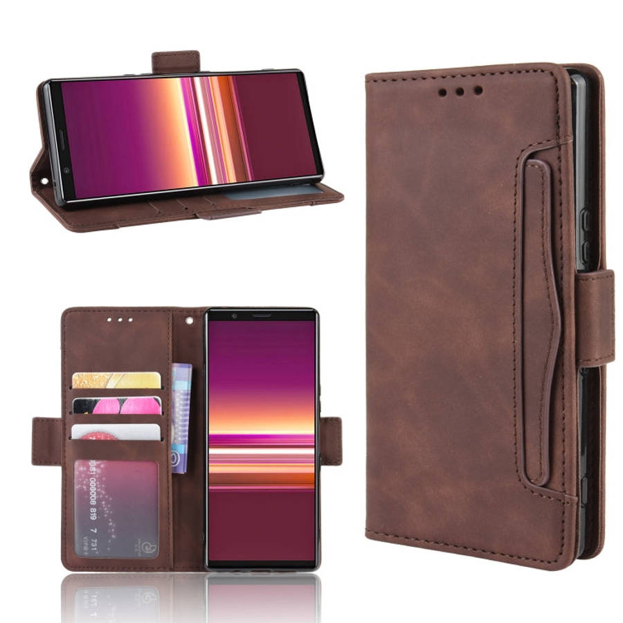 For Sony Xperia 5 Wallet Style Skin Feel Calf Pattern Leather Case with Separate Card Slot(Brown)