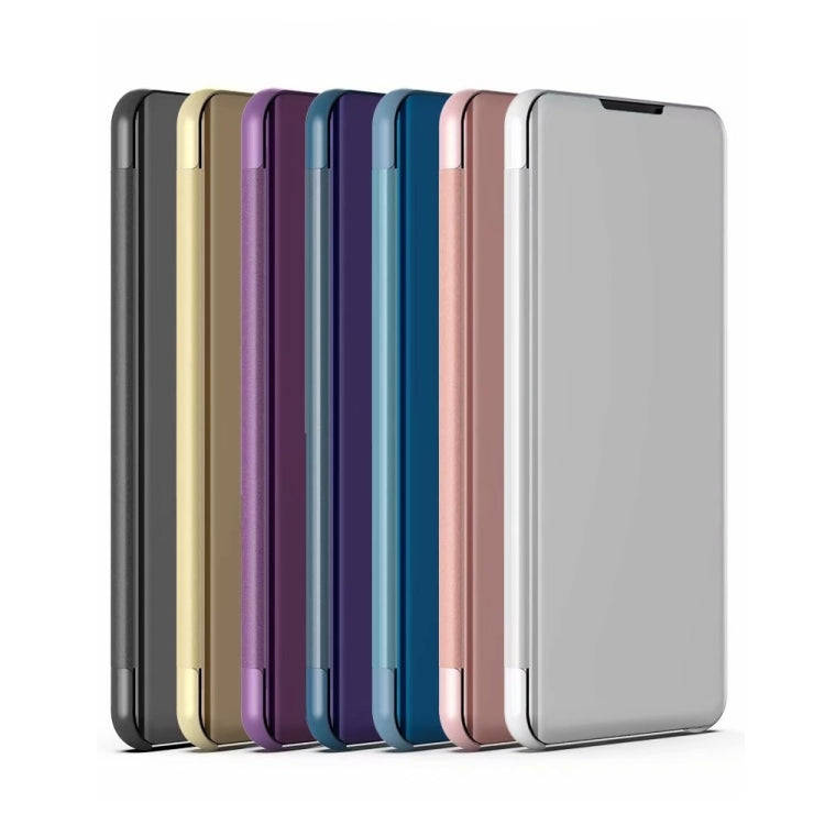 For Huawei P40 Pro  Plated Mirror Horizontal Flip Leather Case with Holder(Blue)