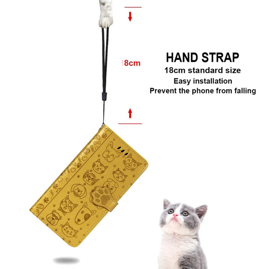 For Huawei P40 Pro Cute Cat and Dog Embossed Horizontal Flip Leather Case with Bracket / Card Slo...
