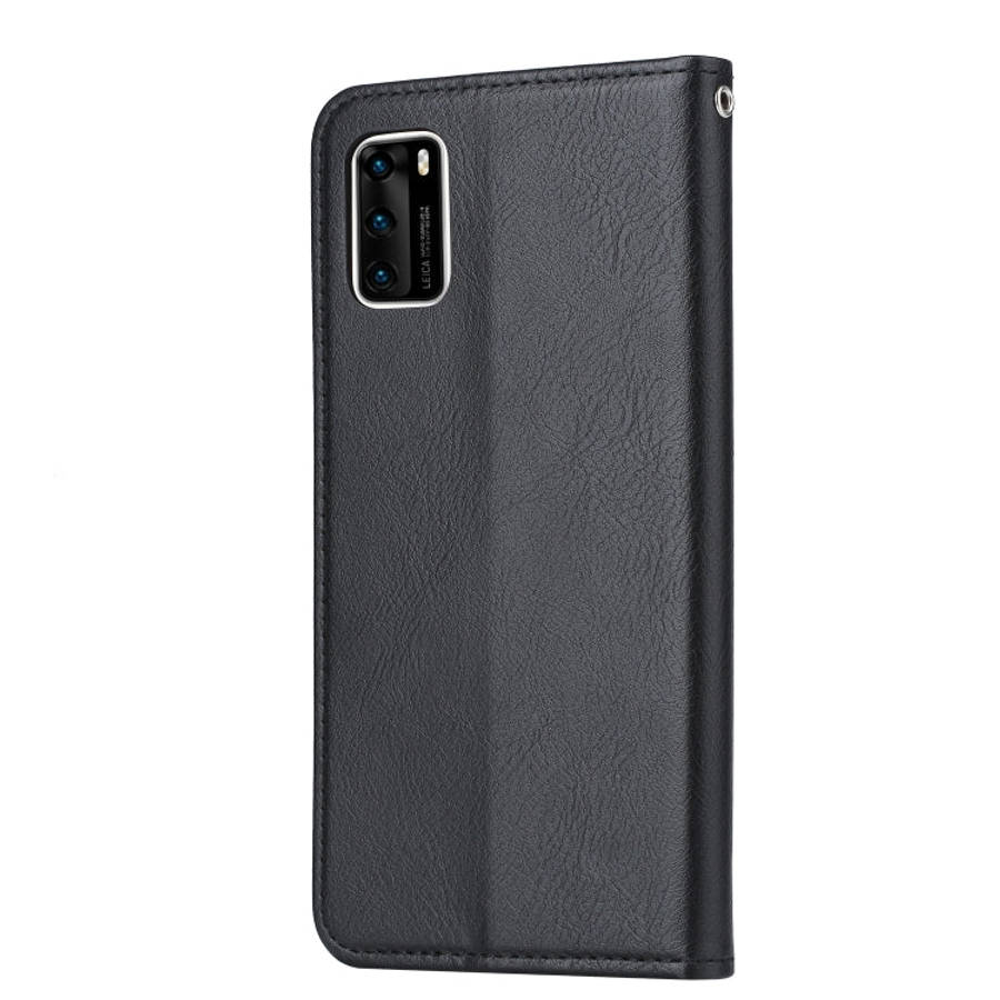 For Huawei P40 Knead Skin Texture Horizontal Flip Leather Case , with Photo Frame & Holder & Card...
