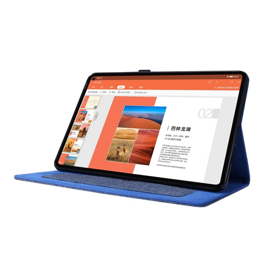 For Huawei Matepad Pro 10.8 Fabric + TPU Flat Protective case With Name Card Clip(dark blue)