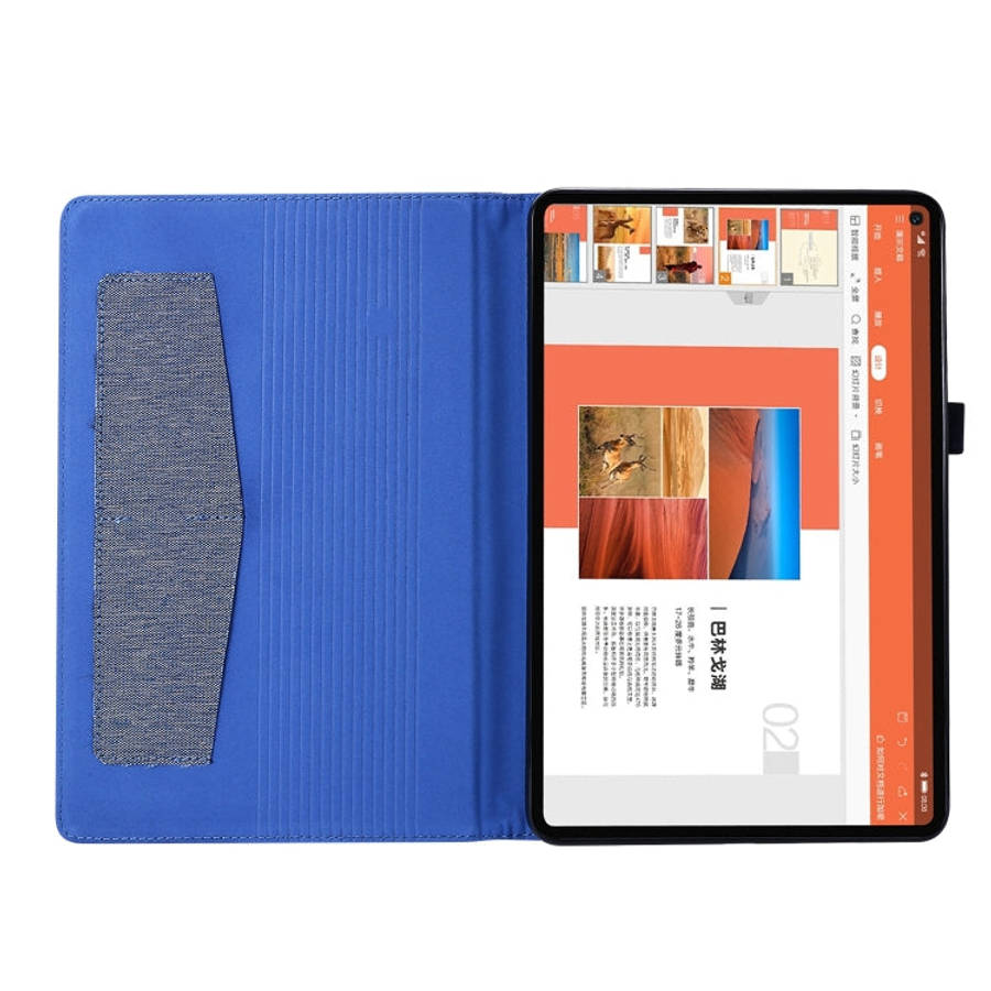 For Huawei Matepad Pro 10.8 Fabric + TPU Flat Protective case With Name Card Clip(dark blue)