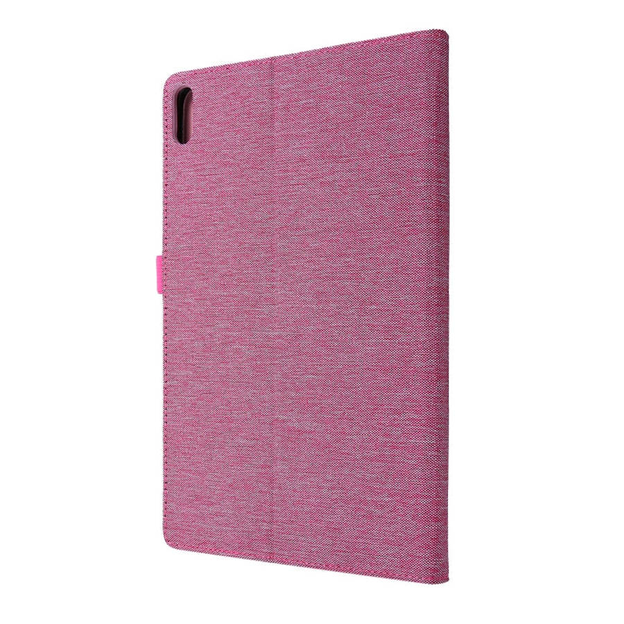 For Huawei Matepad Pro 10.8 Fabric + TPU Flat Protective case With Name Card Clip(Rose Red)