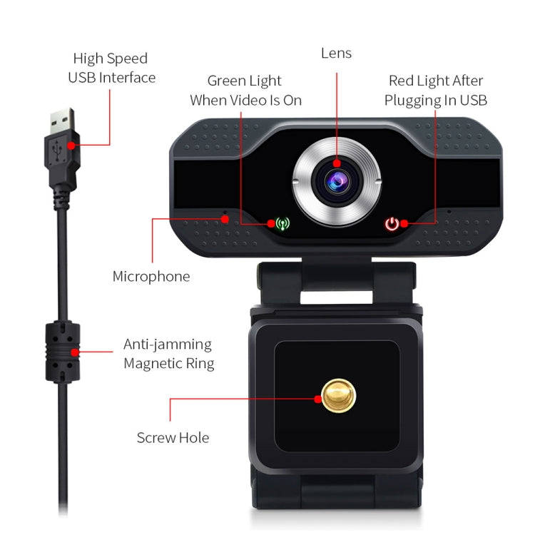 HD 1080P Webcam Built-in Microphone Smart Web Camera USB Streaming Beauty Live Camera for Compute...