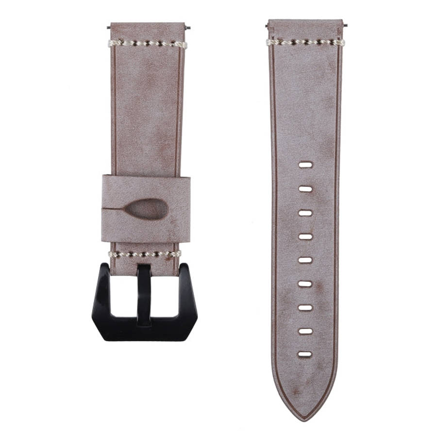 22mm Leather Watch Band For Huawei Watch GT2e / GT2 46mm(Coffee)
