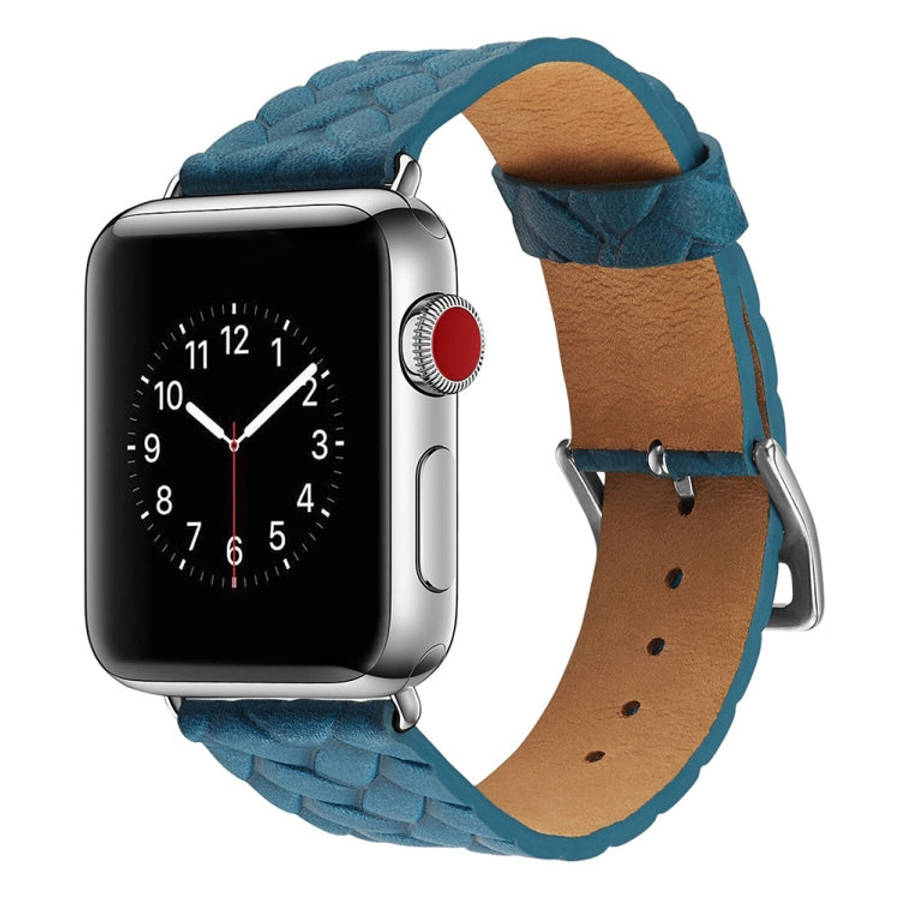 For Apple Watch Series 7 45mm / 6 & SE & 5 & 4 44mm / 3 & 2 & 1 42mm Braided Strap(Blue)