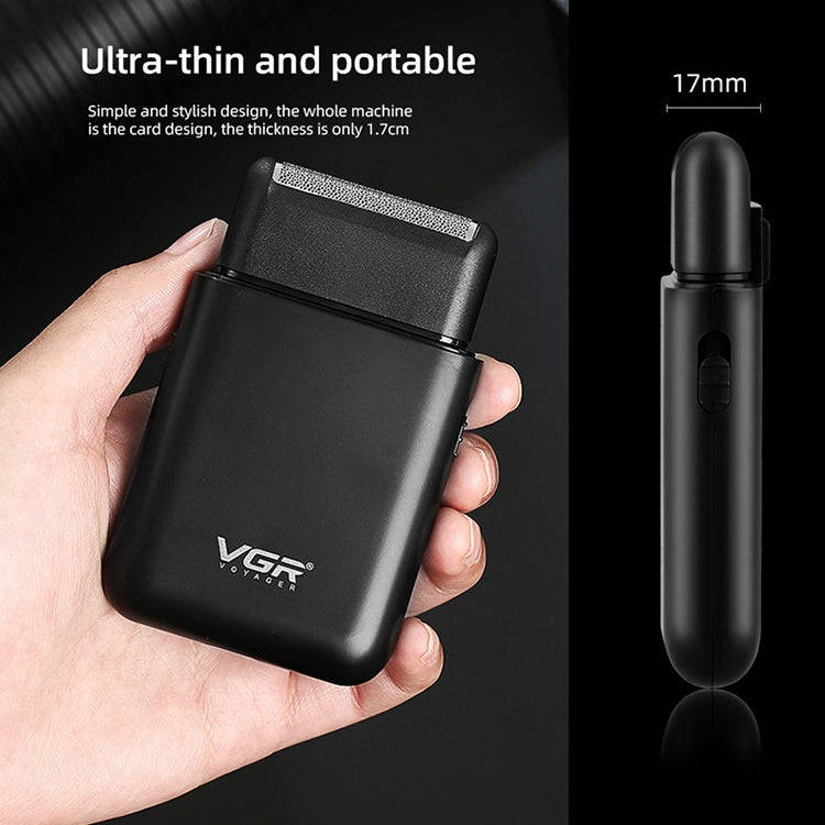 VGR V-390 5W USB Portable Reciprocating Electric Shaver (Green)