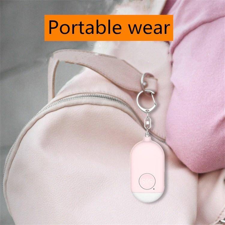 130dB IP44 Waterproof Rechargeable Anti-wolf Alarm Flashlight Intelligent Personal Alarm, English...