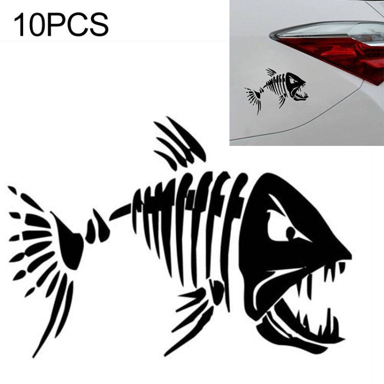 10 PCS YOJA Mad Fish Funny Decal Car Window Decoration Vinyl Stickers Motorcycle Accessories, Siz...