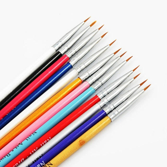 Colorful Nail Art Liner Thin Painting Brush Design Dotting Pen Acrylic Fine Tips Drawing Lines Fl...